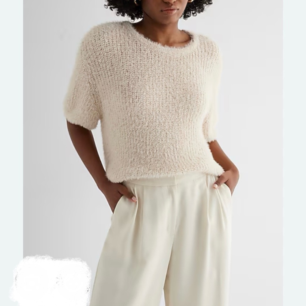 Express Cream Women's Crew Neck Sweater